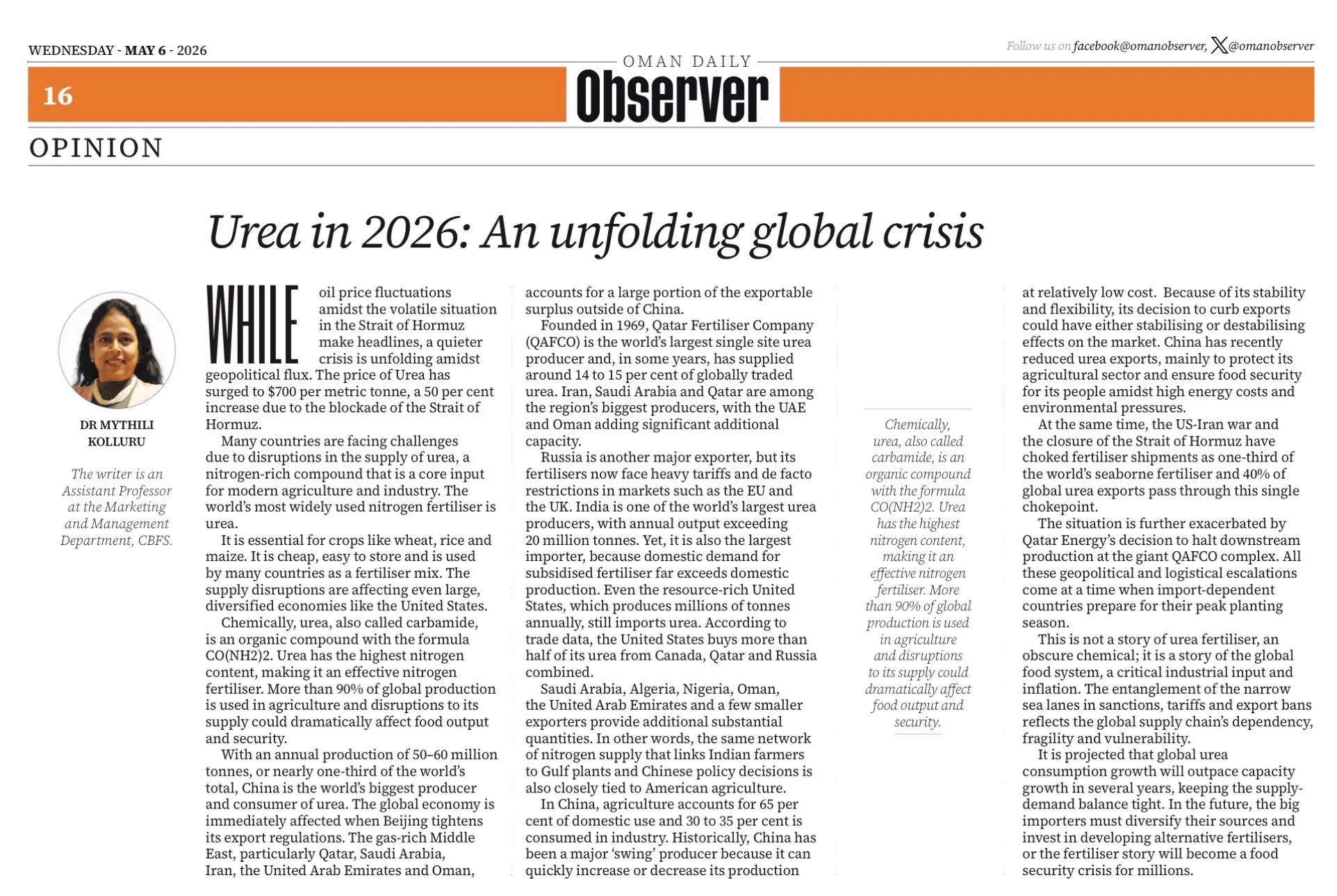 Urea in 2026: An unfolding global crisis